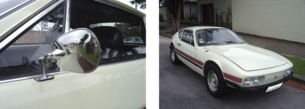 Retrovisor com design clássico / Um esportivo projetado e fabricado no Brasil, o SP 2 é motivo de orgulho a colecionadores